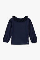 T-Shirt - Juna Navy Col Volanté