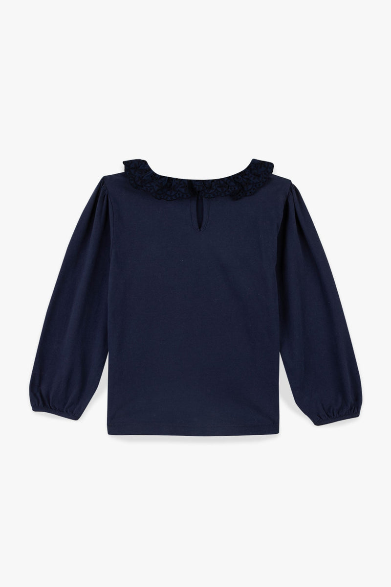 T-Shirt - Juna Navy Col Volanté
