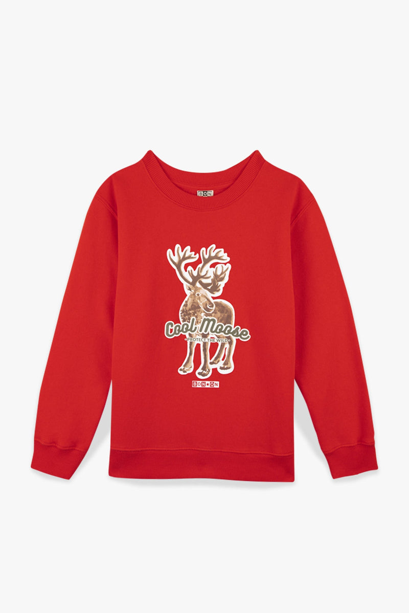 Sweat - Smile Rouge Illustration "Cool Moose"