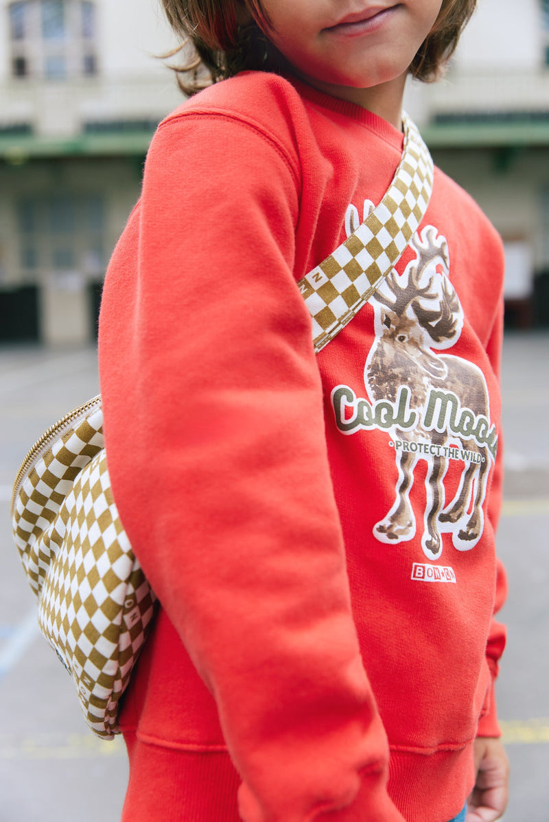 Sweat - Smile Rouge Illustration "Cool Moose"