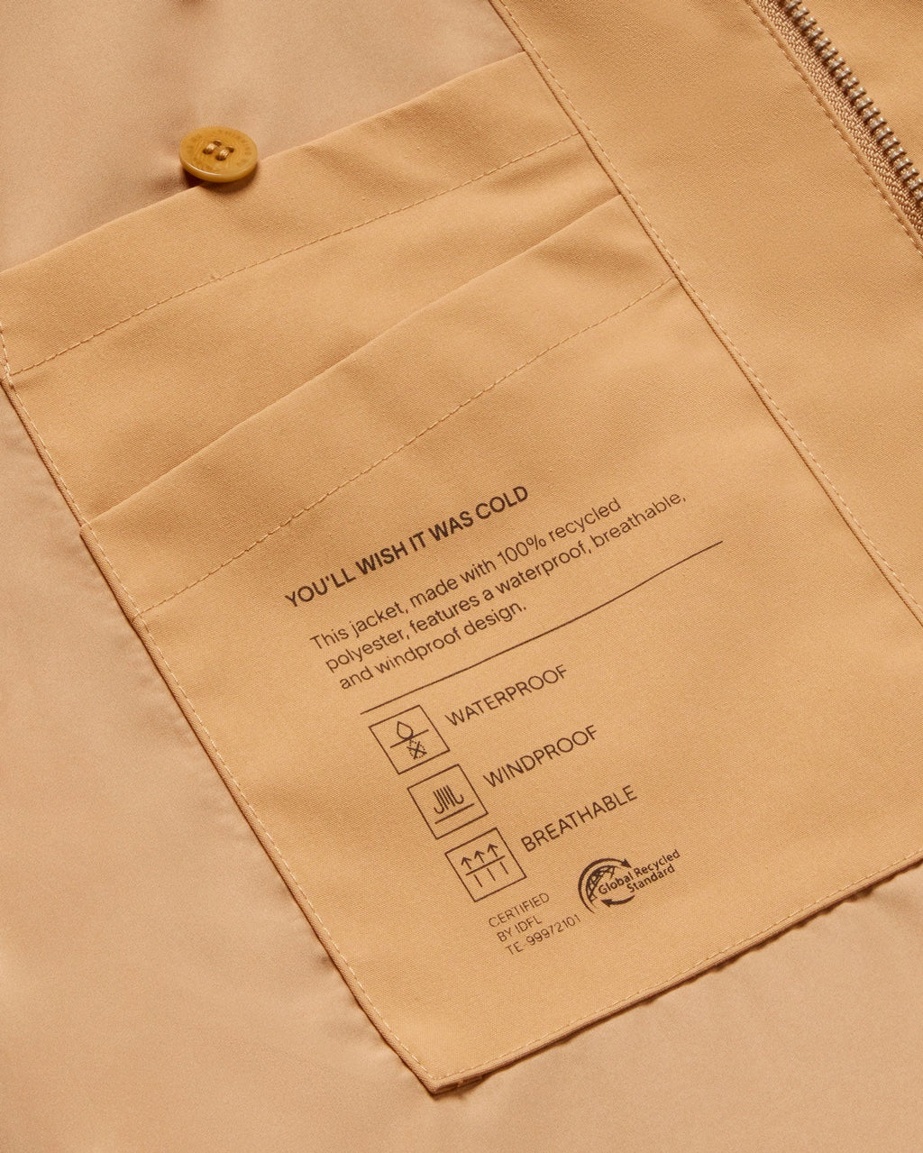 Chaqueta beige Riley unisex sostenible - 9