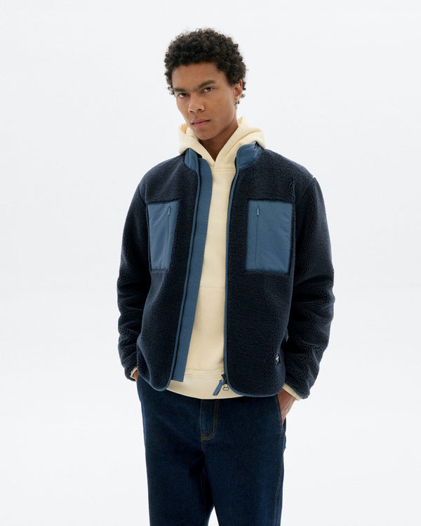 Blaue Teddyfell-Jacke Marcus nachhaltig - 1