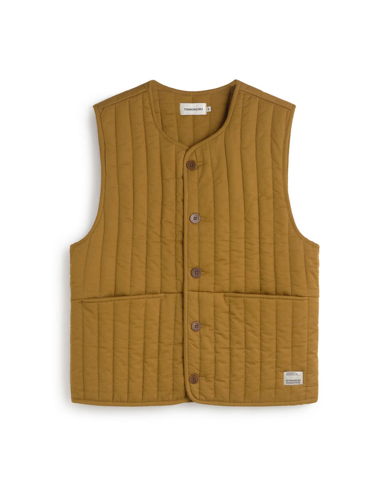 Chaleco acolchado amarillo Jon sostenible silueta - 1