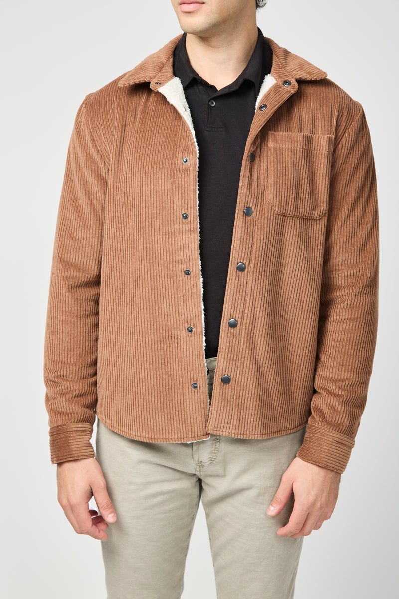 Chaqueta de pana gigante con forro de sherpa - Castaño - Hombre