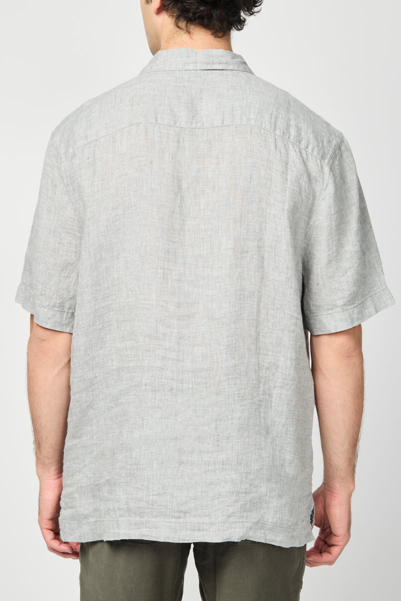 Camisa de lino de manga corta - Antracita - Hombre
