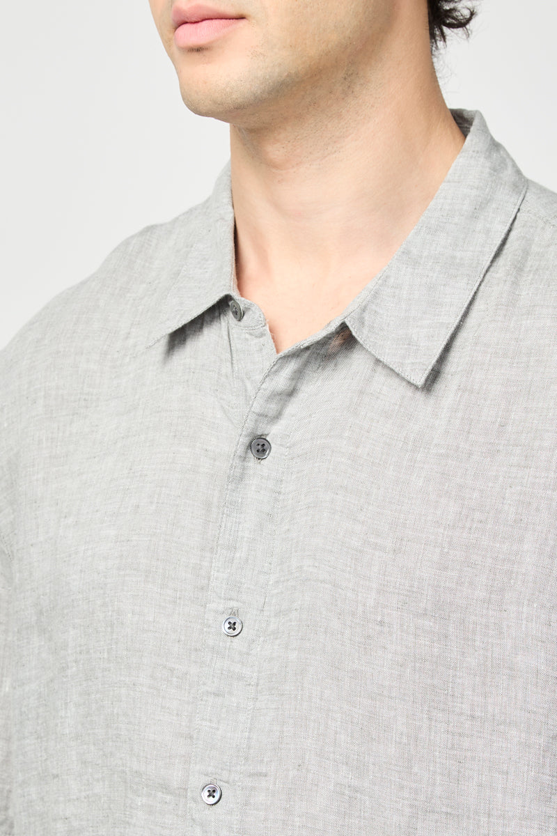 Camisa de lino de manga corta - Antracita - Hombre
