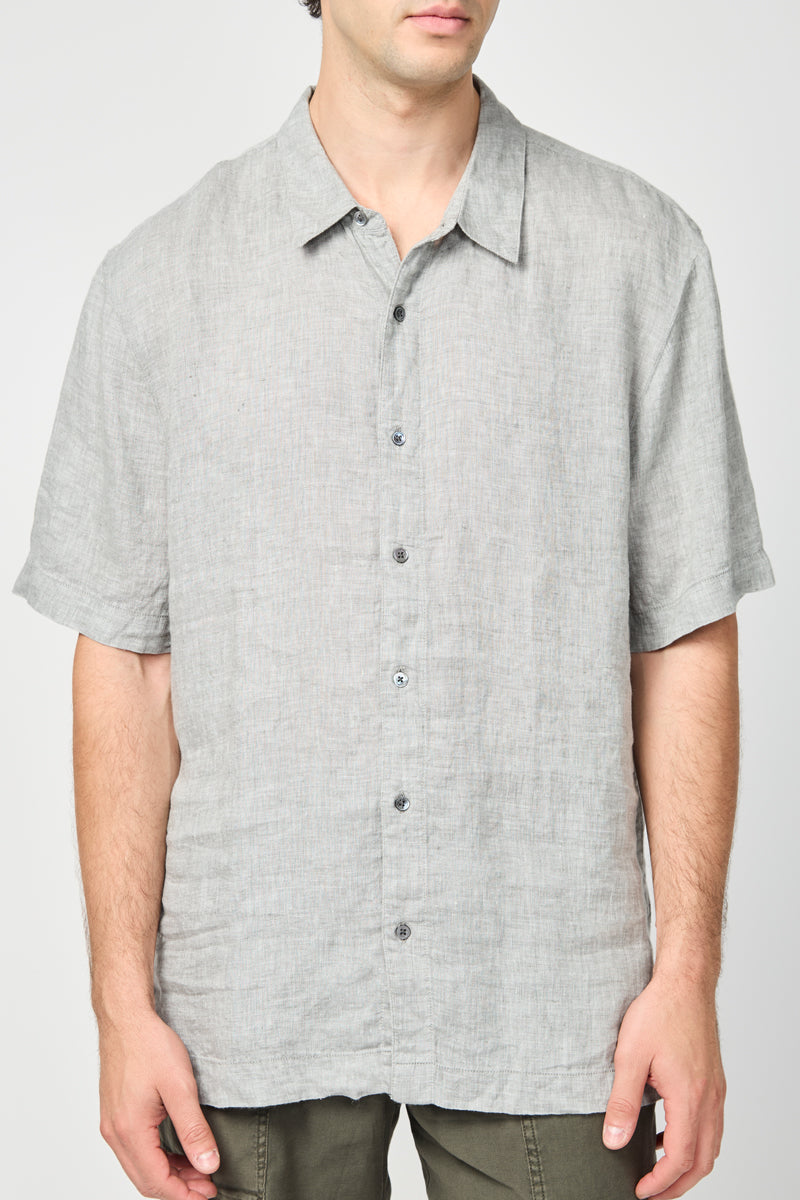 Camisa de lino de manga corta - Antracita - Hombre
