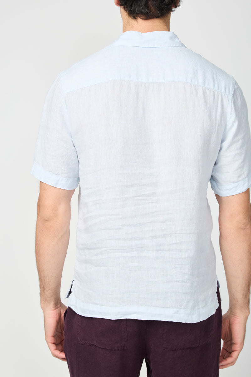 Chemise En Lin À Manches Courtes - Délavé - Homme