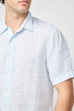 Chemise En Lin À Manches Courtes - Délavé - Homme