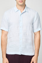Chemise En Lin À Manches Courtes - Délavé - Homme