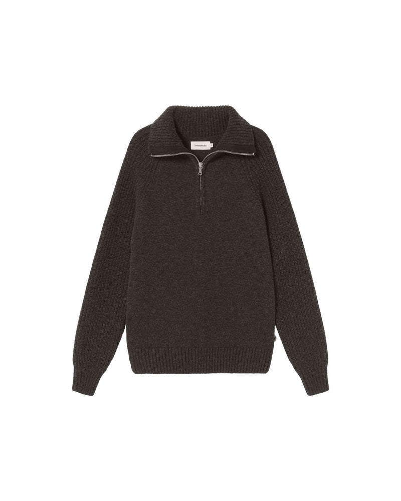 Jersey gris lana Otto sostenible - silueta 3