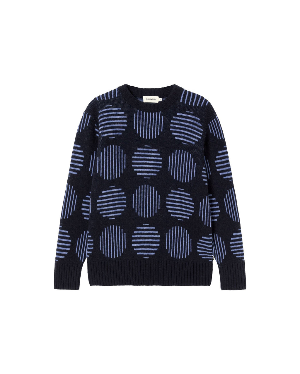 Blue merino wool jumper japan Khem sustainable-silhouette-1