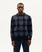 Blue merino wool jumper japan Khem sustainable-1