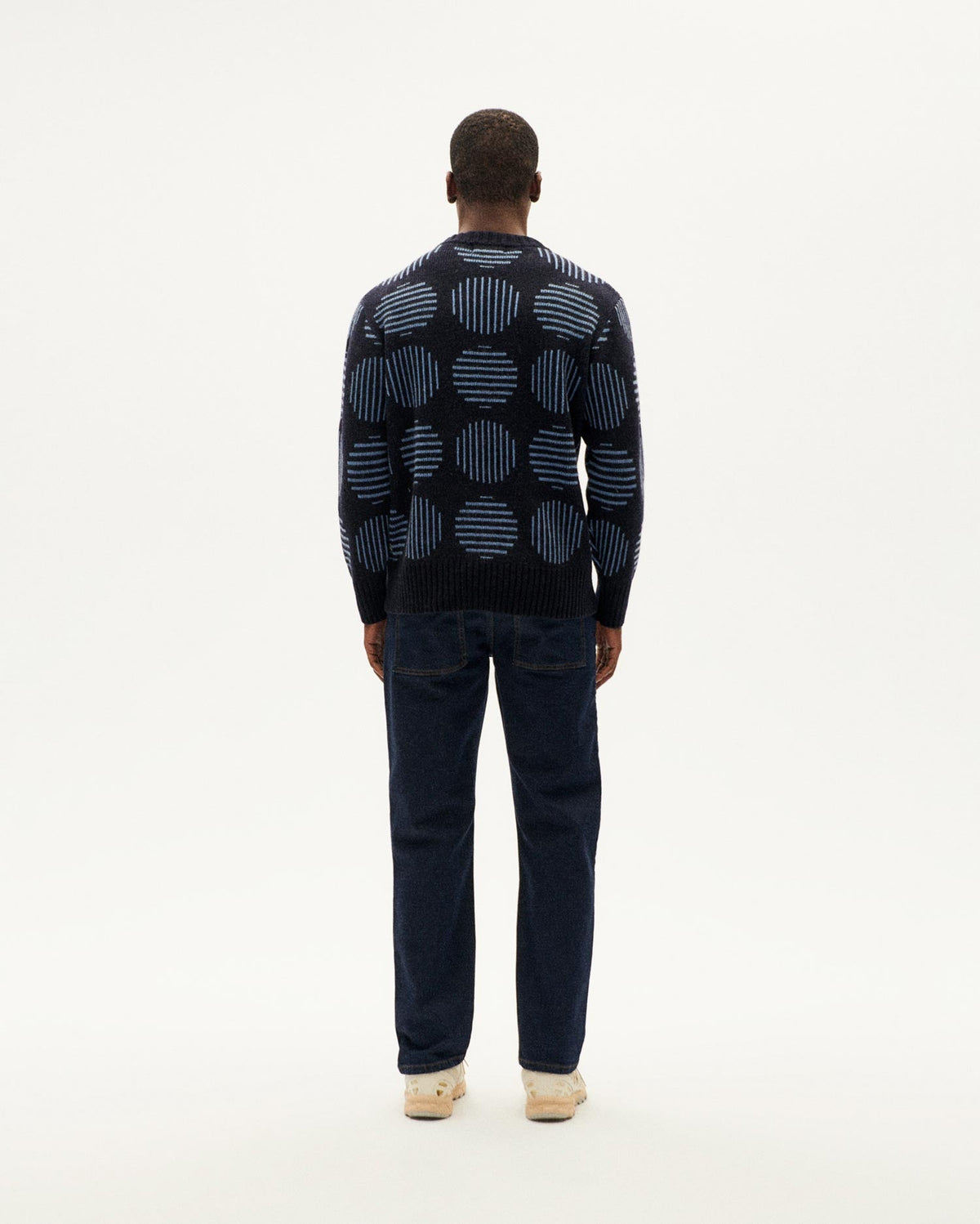 Blue merino wool jumper japan Khem sustainable-4