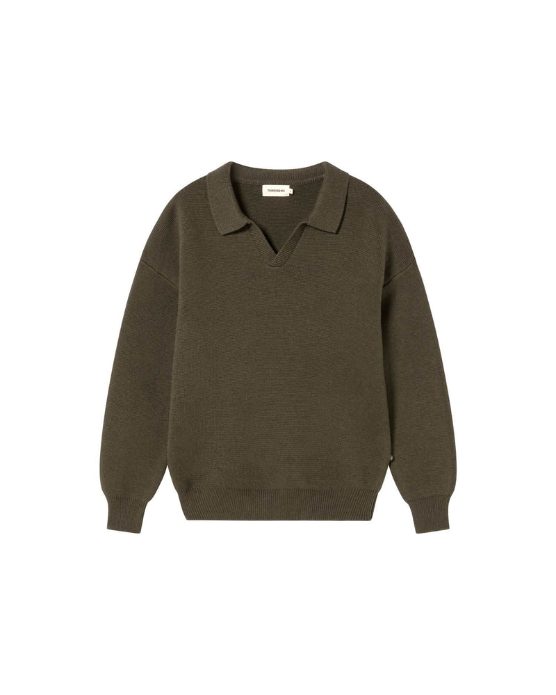 Jersey verde lana Aritz sostenible - silueta 2