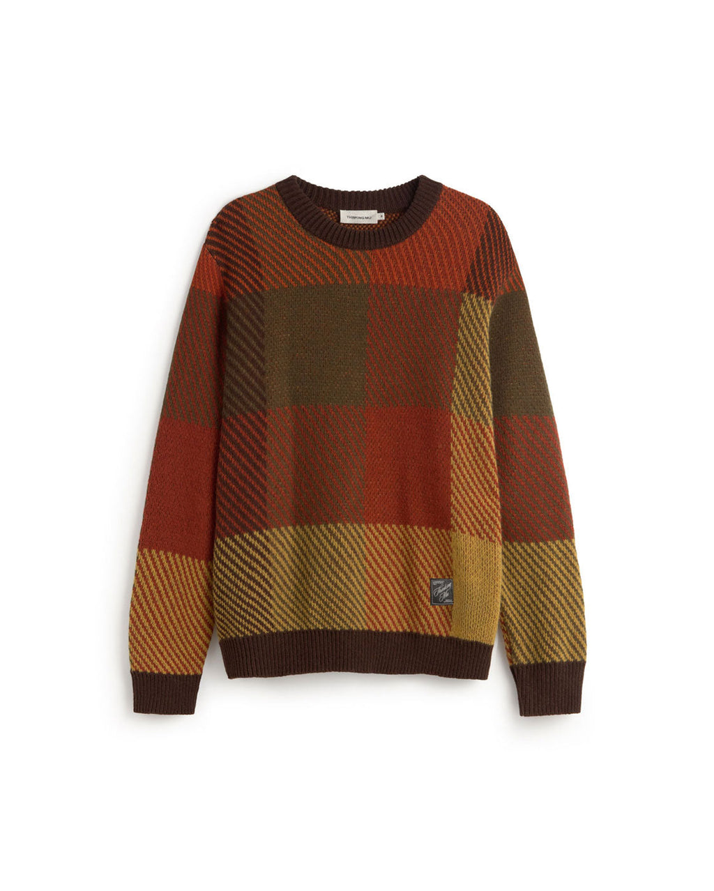 Khem Checked Wool Jumper - Brown