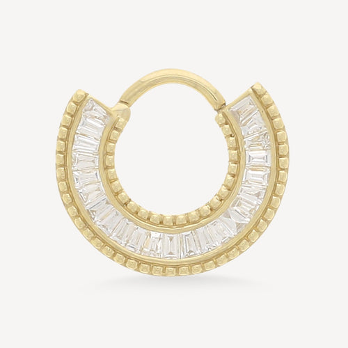 Piercing Créole Plate 8Mm Full Diamants Or Jaune