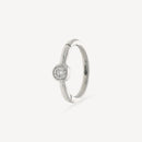 Piercing Créole 8Mm Or Blanc Diamant 2Mm