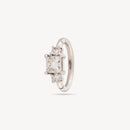 Piercing Créole 8Mm Or Blanc Princesse 3X3Mm