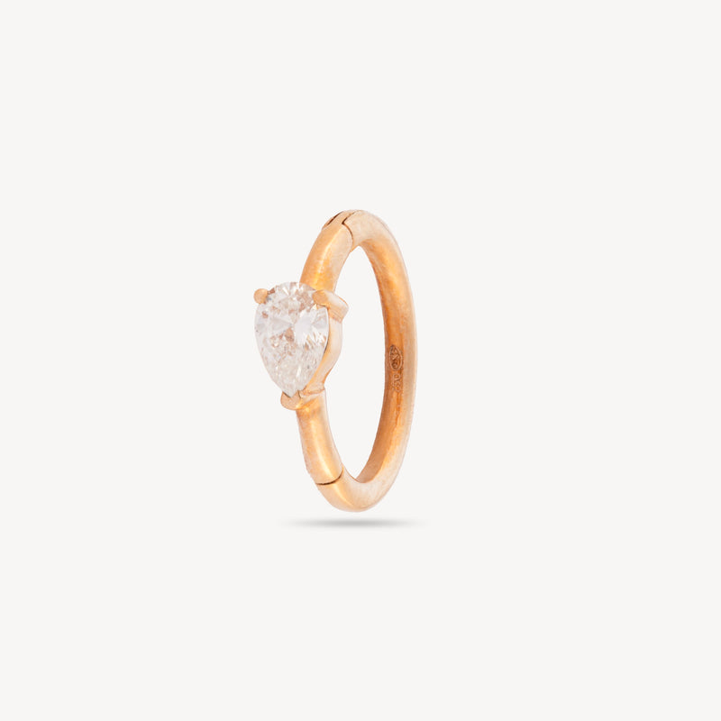 Piercing Créole 8Mm Or Rose Poire 4.5X3Mm