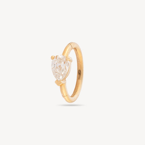 Piercing Créole 8Mm Or Jaune Poire 3.5X2.5Mm