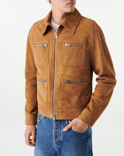 Larsy Suede Leather Jacket - Tobacco - Man
