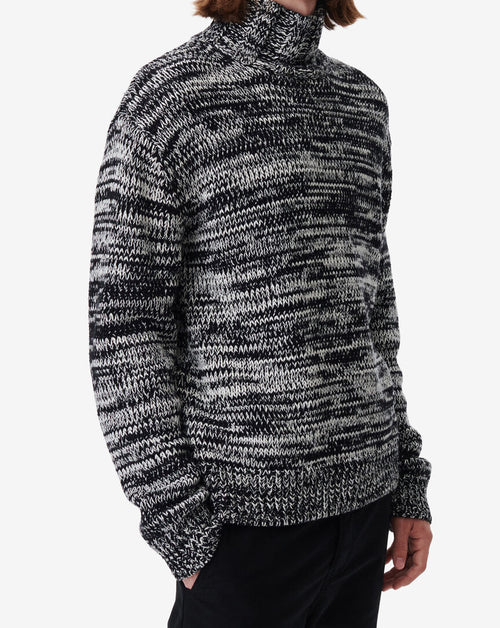 Pull Col Montant Bicolore Elliano - Black/White