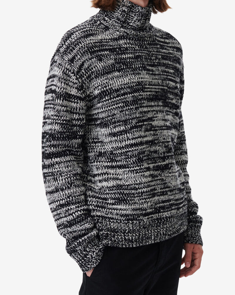 Pull Col Montant Bicolore Elliano - Black/White