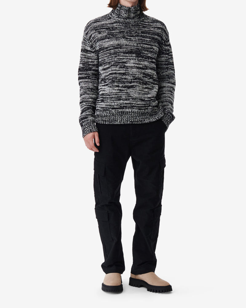 Pull Col Montant Bicolore Elliano - Black/White