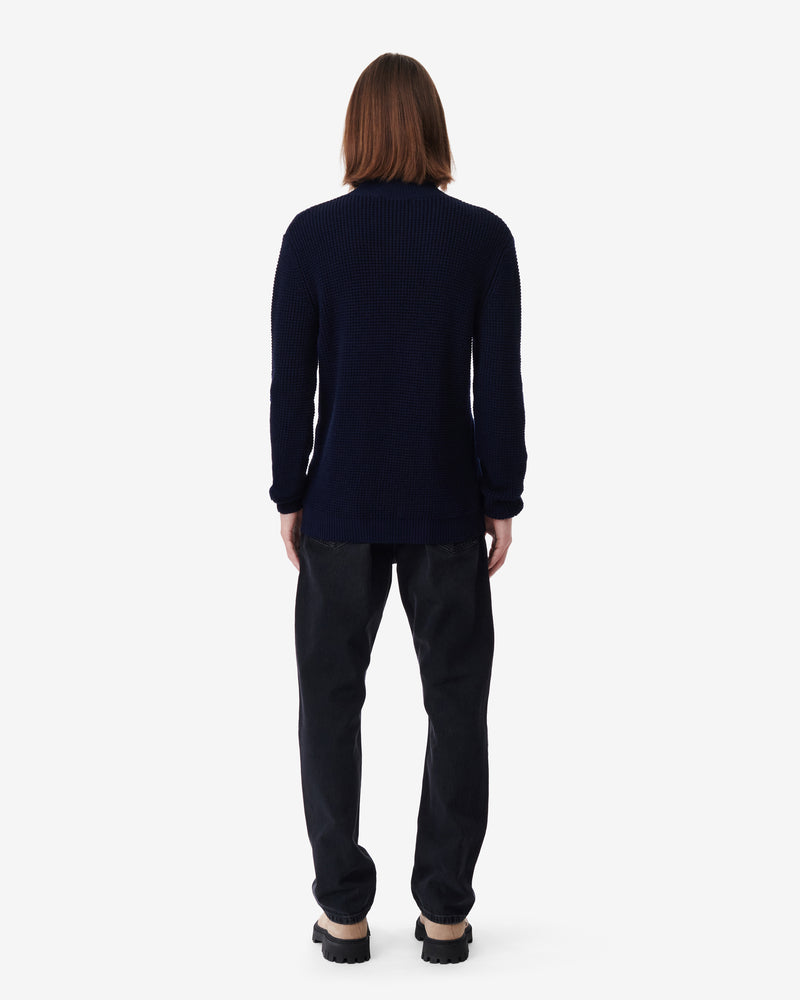 Pull Col Montant En Laine Madayan - Navy