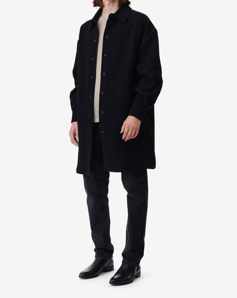Manteau Forme Surchemise Sevend - Black