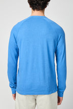 Soft Flamed Jersey Raglan Shirt - Electric Blue - Men