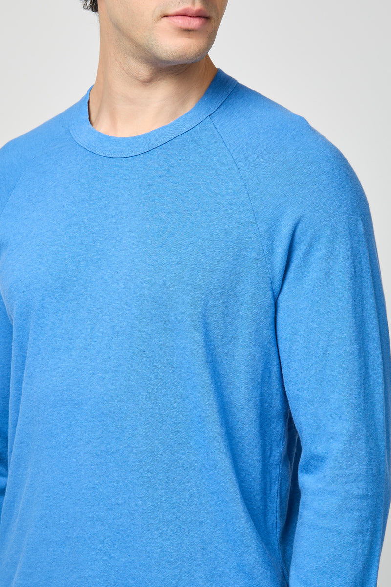 Soft Flamed Jersey Raglan Shirt - Electric Blue - Men