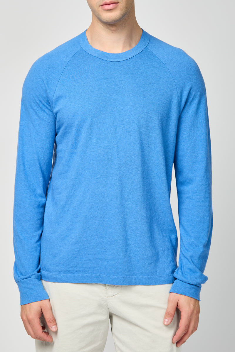 Soft Flamed Jersey Raglan Shirt - Electric Blue - Men
