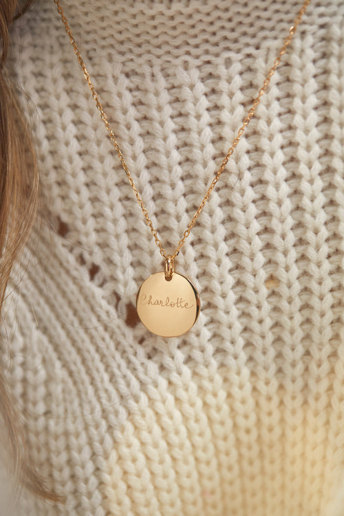 Collier Disque Signature Personnalisé