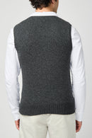 Cardigan Stitch Vest - Charcoal - Homme