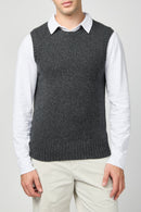 Cardigan Stitch Vest - Charcoal - Homme