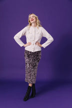Sarah Pink Sequin Skirt - Pink Sequins
