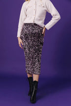 Sarah Pink Sequin Skirt - Pink Sequins