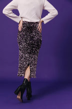 Sarah Pink Sequin Skirt - Pink Sequins