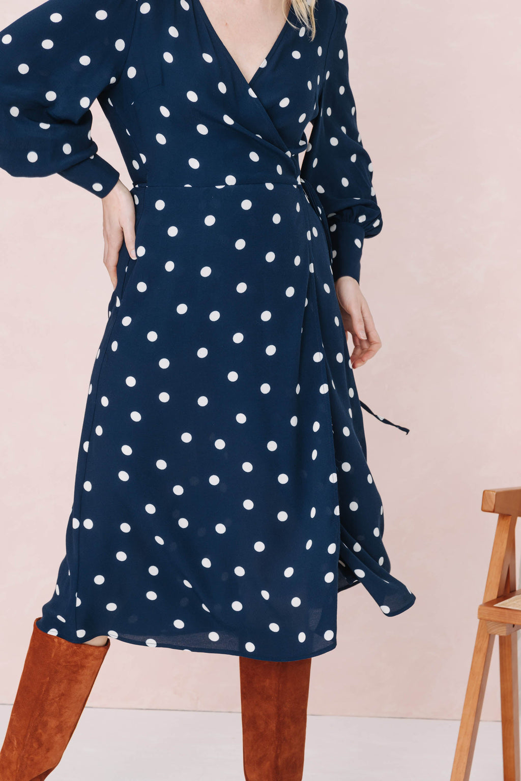 ROBE MARLA POLKA NAVY