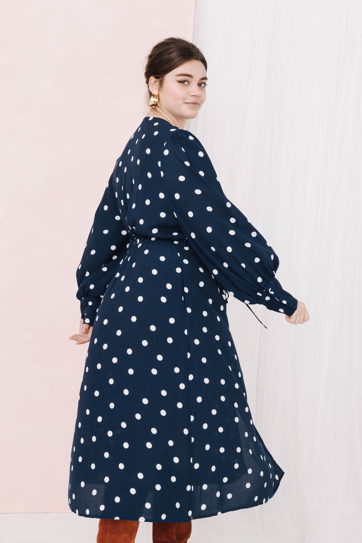 ROBE MARLA POLKA NAVY