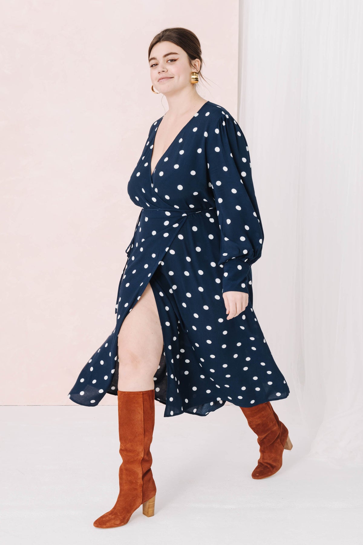 ROBE MARLA POLKA NAVY