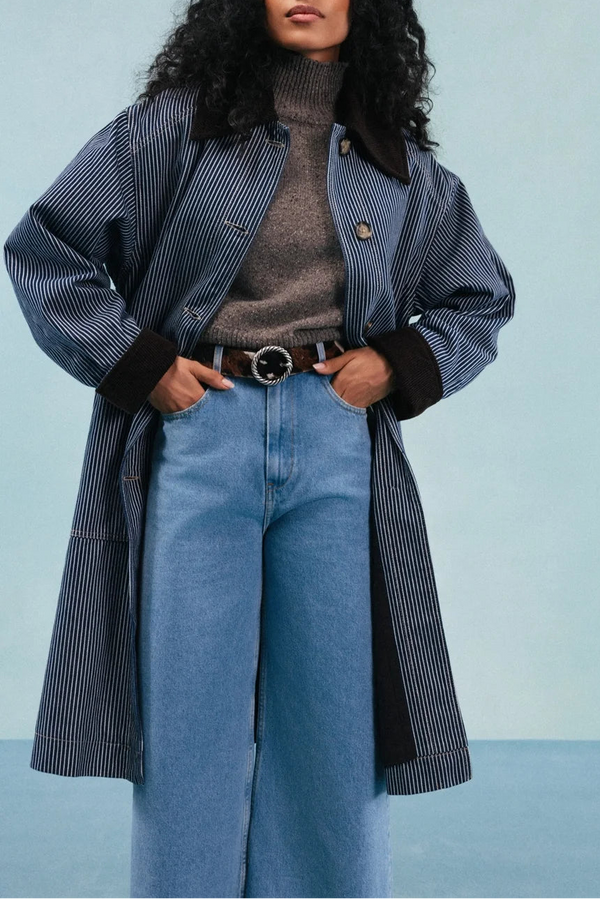 Trenchcoat Timmy - Navy gestreift
