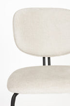 Button - Dining Chair - Polyester - Off White/Beige