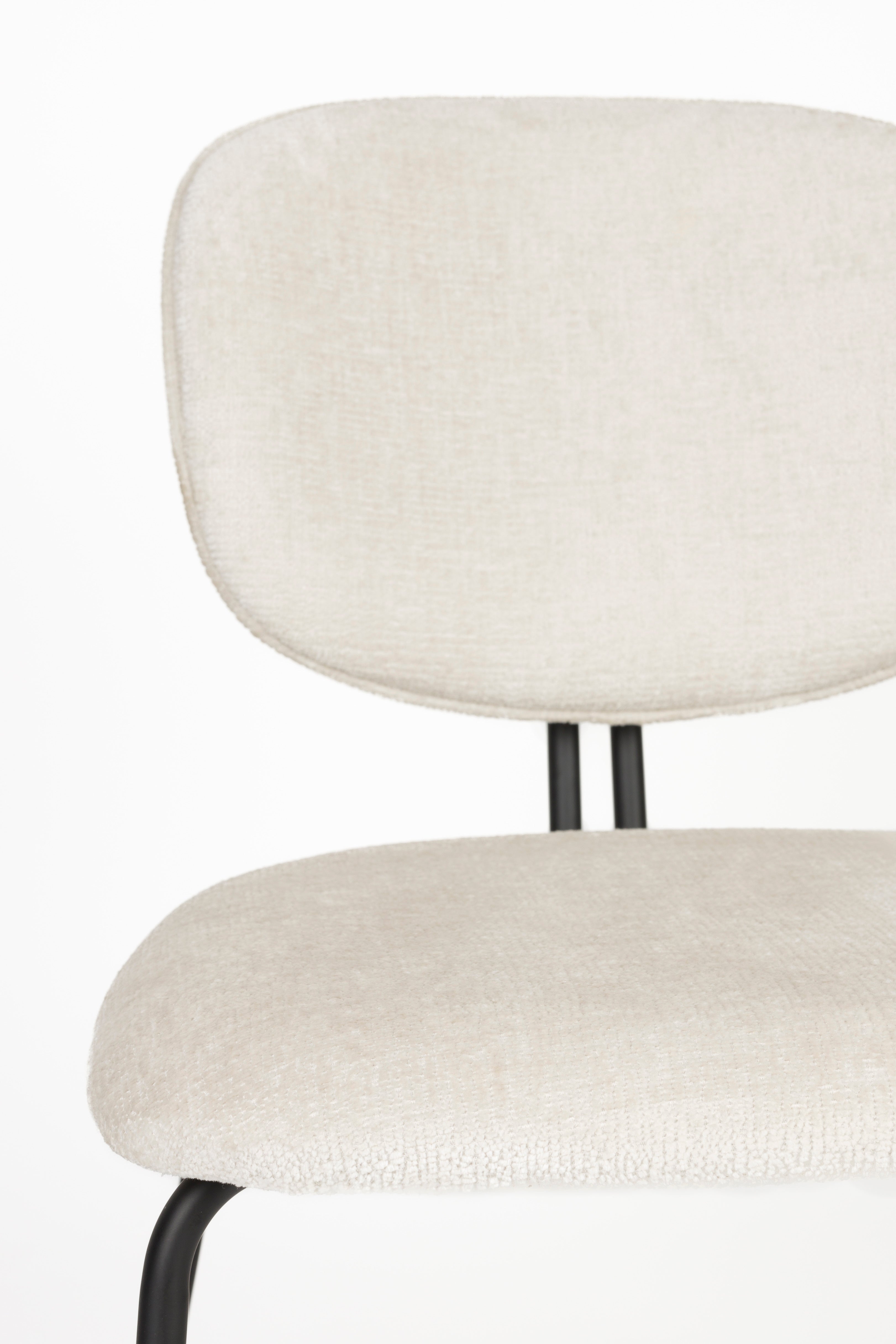 Button - Dining Chair - Polyester - Off White/Beige