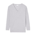 Oversize V-Neck Jumper - Chalk Grey - Women