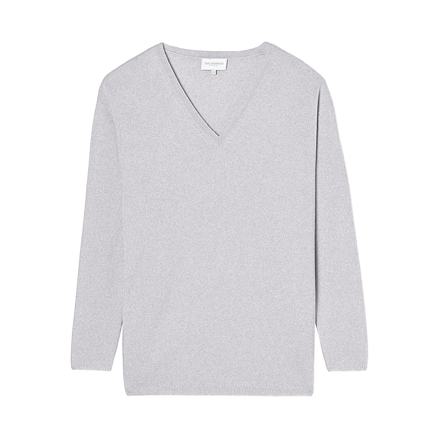 Oversize V-Neck Jumper - Chalk Grey - Women