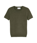 Pull Ras De Cou Manches Courtes Classique - Vert Cobra - Femme