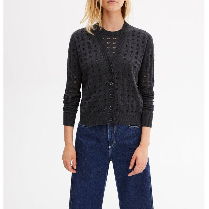 Eric Bompard - Chaleco Heart Point de algodón orgánico y cachemira - Antracita - Mujer